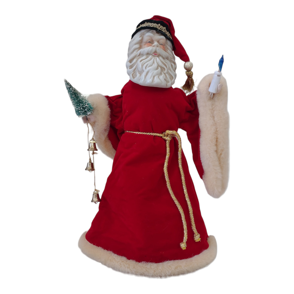Vintage Christmas Tree Topper Holiday Decorations Old Saint Nick Santa Clause